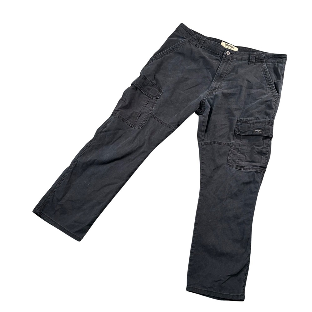 Wrangler Authentics Black Cargo Pants‎ 38x27 Y2K Streetwear Utility Core